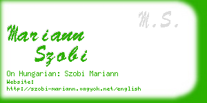 mariann szobi business card